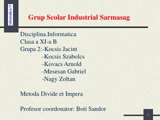 Grup Scolar Industrial Sarmasag