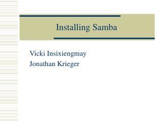 Installing Samba