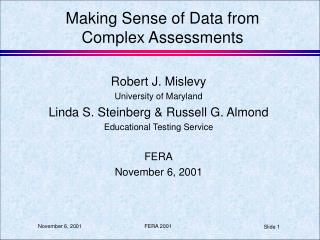 Making Sense of Data from Complex Assessments