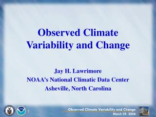 Observed Climate Variability and Change