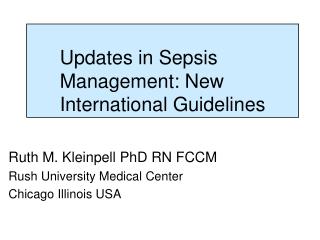 Updates in Sepsis Management: New International Guidelines