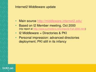 Internet2 Middleware update