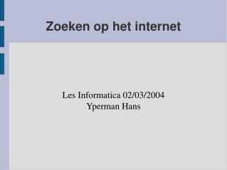 Zoeken op het internet