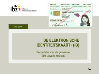 DE ELEKTRONISCHE IDENTITEITSKAART (eID)