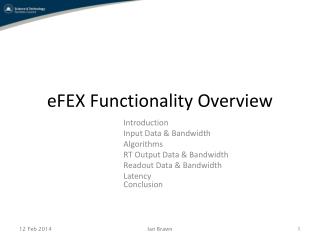 eFEX Functionality Overview