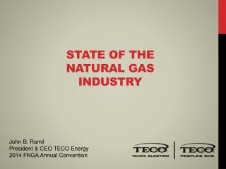 STATE of THE Natural gas inDUSTRY