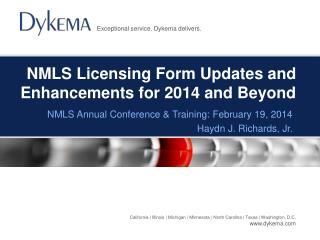 NMLS Licensing Form Updates and Enhancements for 2014 and Beyond