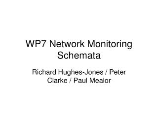 WP7 Network Monitoring Schemata