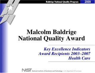 Malcolm Baldrige National Quality Award