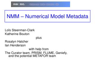 NMM – Numerical Model Metadata