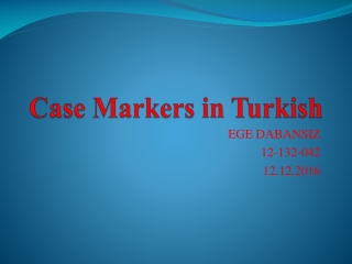 Case Markers in Turkish