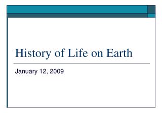 History of Life on Earth