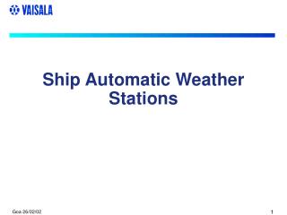 Ship Automatic Weather Stations