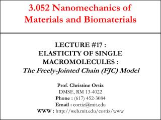 3.052 Nanomechanics of Materials and Biomaterials