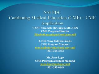 NM PDC Continuing Medical Education (CME) – CME Application