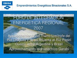 FORO DE INTEGRACIÓN ENERGÉTICA REGIONAL 2007