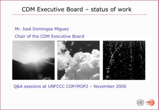 CDM Executive Board – status of work