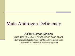 Male Androgen Deficiency