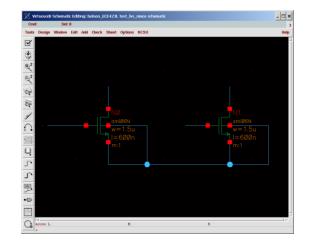The body for the NMOS is the derived layer “pBulk”. pBulk is defined as geoNOT(nwell)