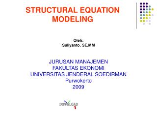 STRUCTURAL EQUATION MODELING