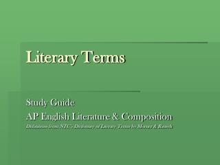 Literary Terms