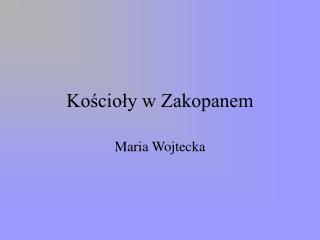 Kościoły w Zakopanem