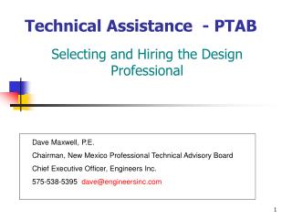 Technical Assistance - PTAB