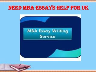 Need MBA Essays Help for UK