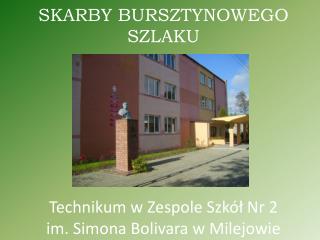 SKARBY BURSZTYNOWEGO SZLAKU Technikum w Zespole Szkół Nr 2 im. Simona Bolivara w Milejowie