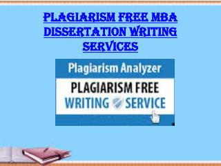 MBA dissertation writing services