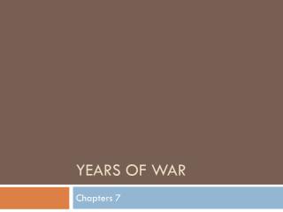 Years of War