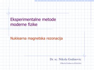 Eksperimentalne metode moderne fizike