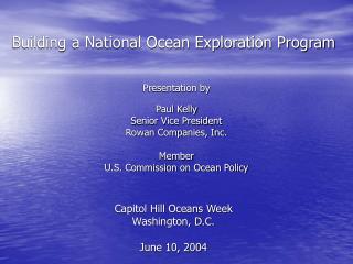 Building a National Ocean Exploration Program