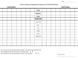 Onion Southern Dispatchers Record of Train Movements