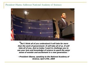 President Obama Addresses National Academy of Sciences