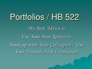 Portfolios / HB 522