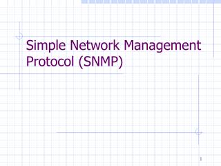 Simple Network Management Protocol (SNMP)