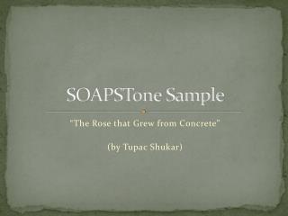 SOAPSTone Sample