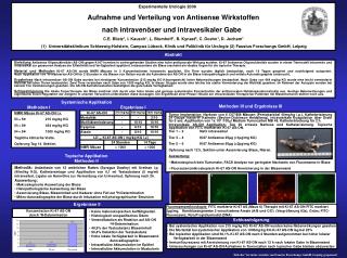 Experimentelle Urologie 2006 Aufnahme und Verteilung von Antisense Wirkstoffen