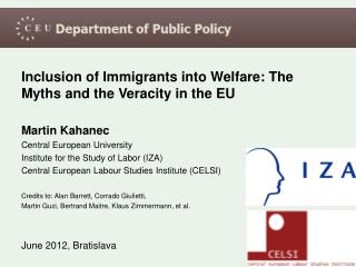 Inclusion of Immigrants into Welfare: The Myths and the Veracity in the EU