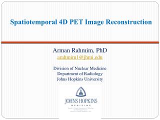 Spatiotemporal 4D PET Image Reconstruction