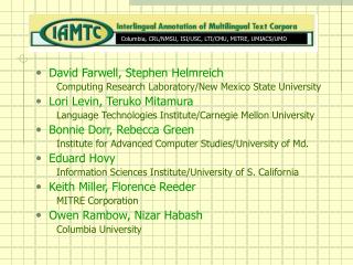 David Farwell, Stephen Helmreich Computing Research Laboratory/New Mexico State University