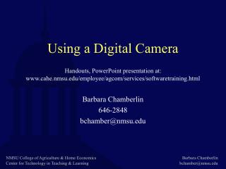 Using a Digital Camera