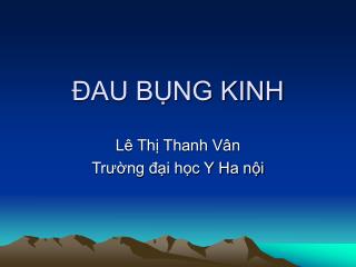 ĐAU BỤNG KINH