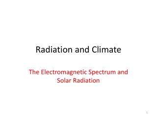 Radiation and Climate