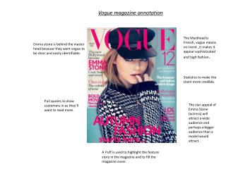 Vogue magazine annotation