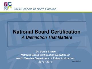 National Board Certification A Distinction That Matters