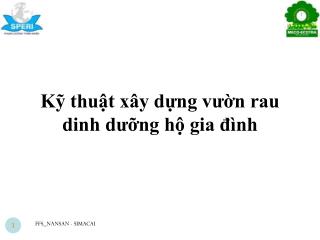 Kỹ thuật xây dựng vườn rau dinh dưỡng hộ gia đình