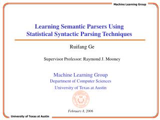 Learning Semantic Parsers Using Statistical Syntactic Parsing Techniques