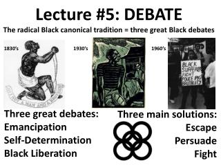 Lecture #5: DEBATE The radical Black canonical tradition = three great Black debates